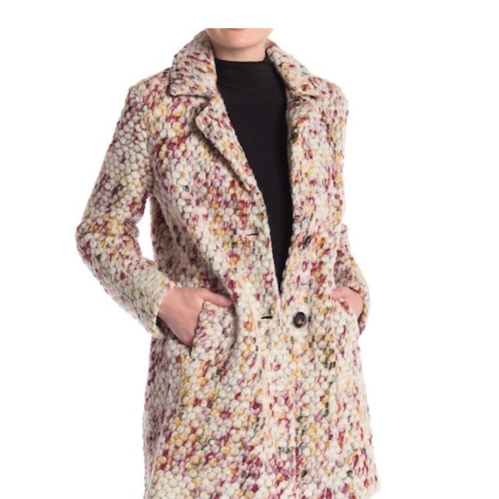 Women's Multicolor Textured Coat